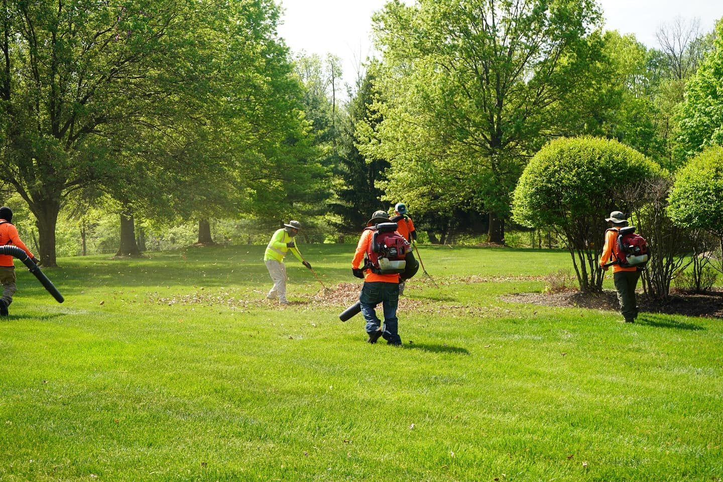 Weekly lawn care and property maintenance work