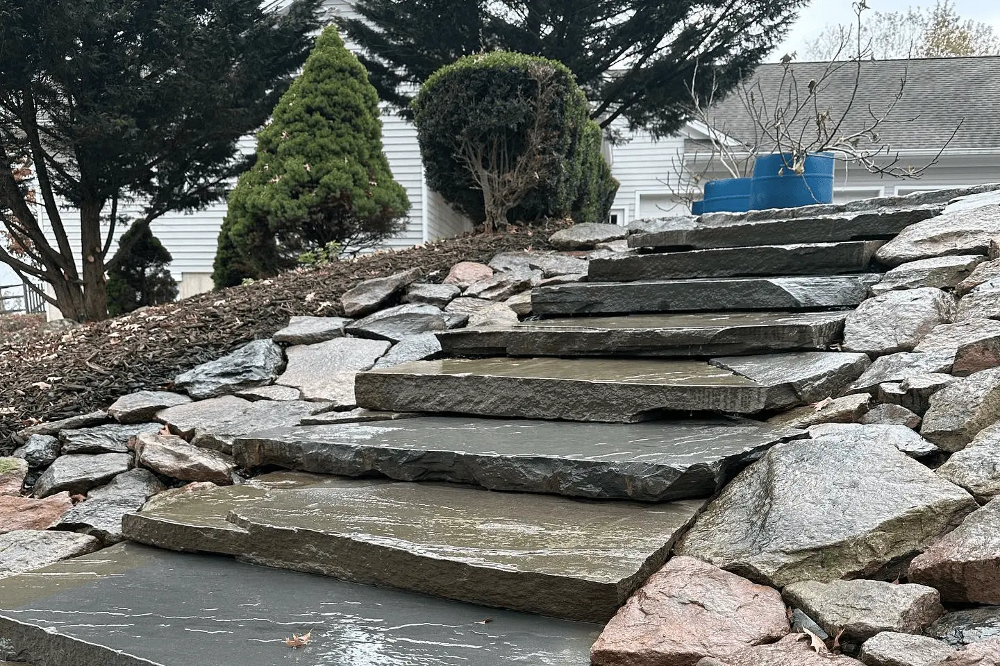 Natural stone step design and installation services