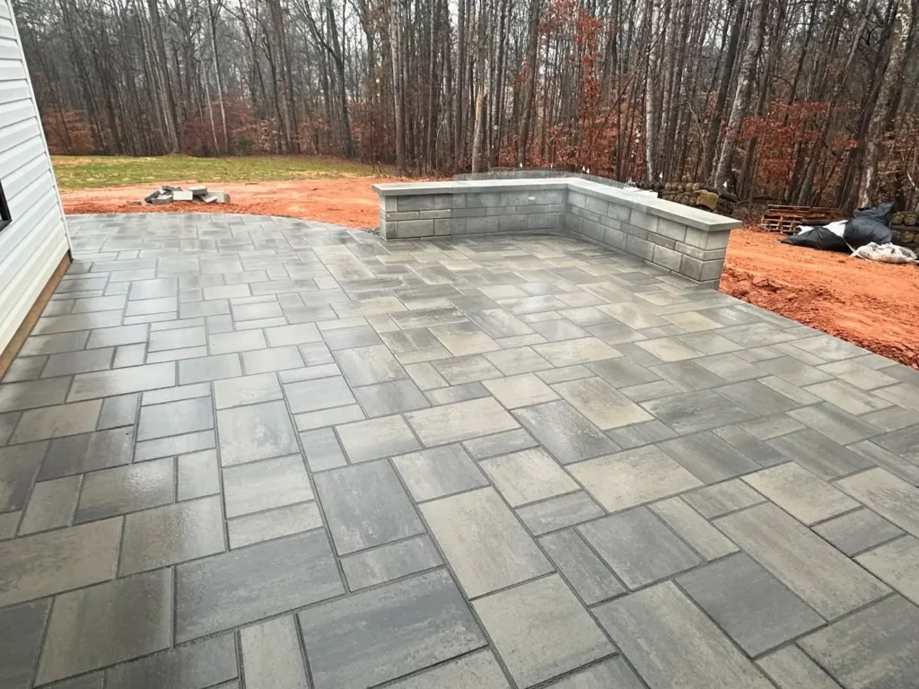 completed hardscape patio