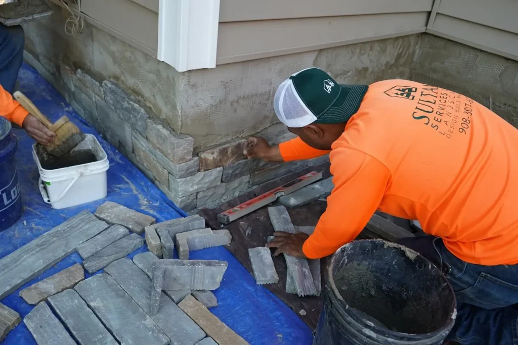 Hardscape Installation in progress